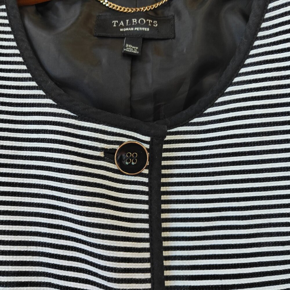 Talbot's Black/White Blazer, Size 20W Petite - Picture 2 of 3